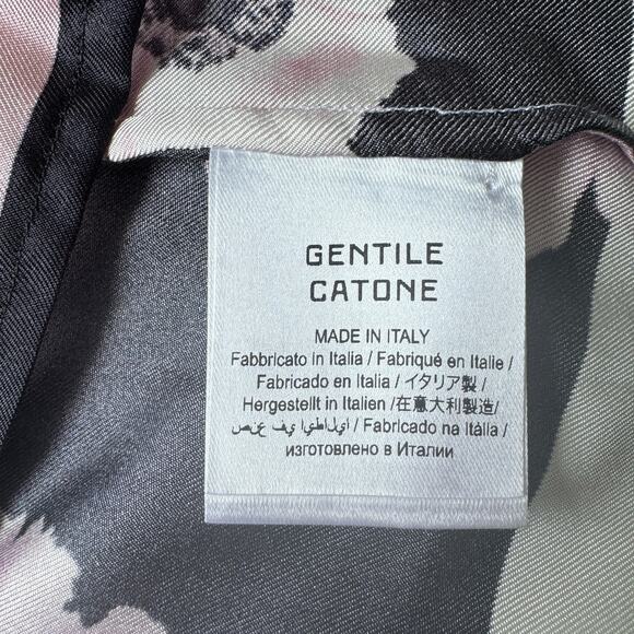 NEW Gentile Catone Merini Floral Silk Button Front Blouse - Picture 7 of 13